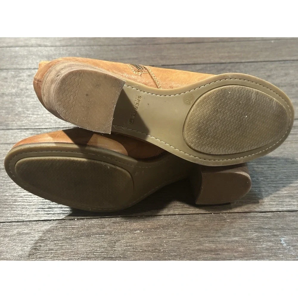 Sperry Topsider Chelton Leather Buckle Block Heel Ankle Boot‎ Side Zip Size 11
